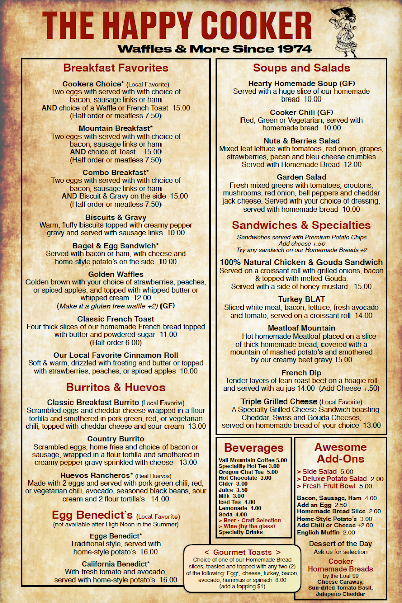 Menu Historic Happy Cooker Restaurant-2