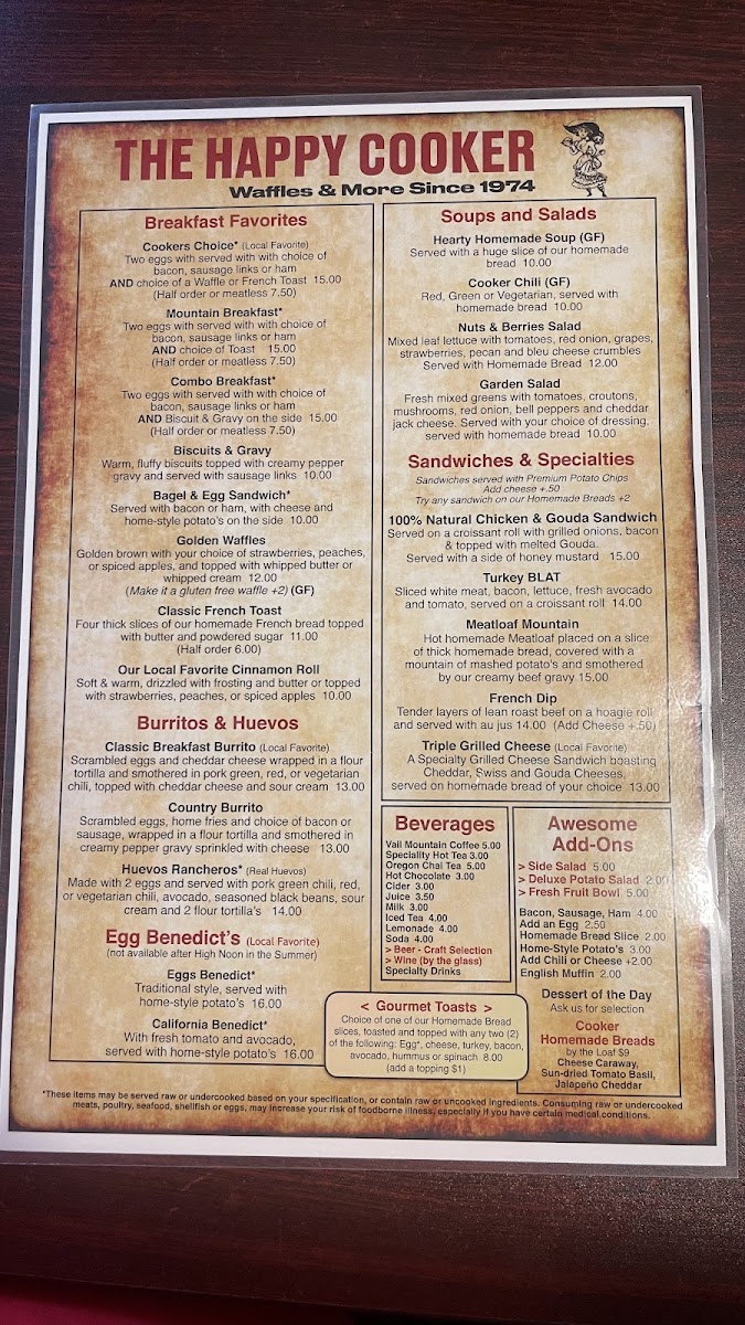 Menu Historic Happy Cooker Restaurant-3