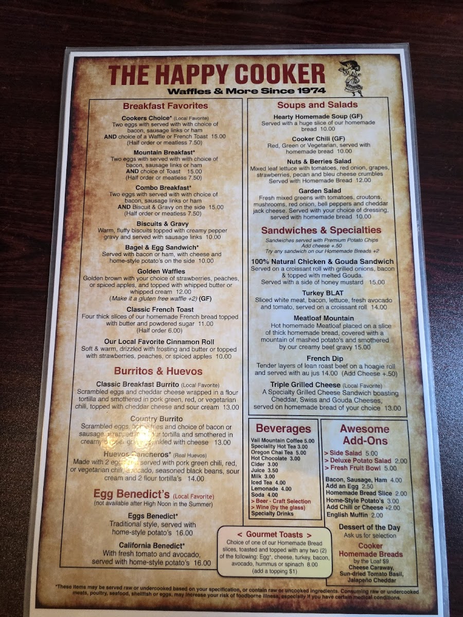 Menu Historic Happy Cooker Restaurant-5