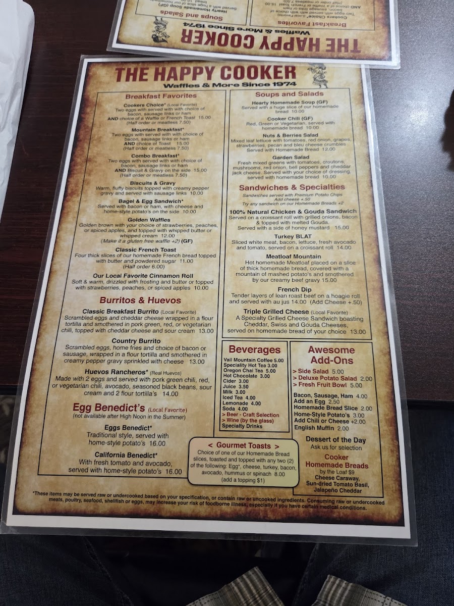 Menu Historic Happy Cooker Restaurant-6